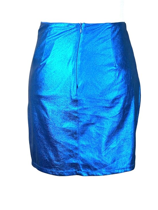 Superdown Charmaine Wrap Mini Skirt in Cobalt Blue XSmall New With Tags Womens - Picture 7 of 8